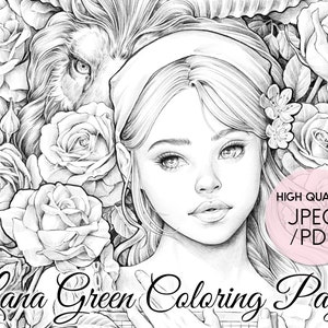 Beast • Coloring Page for Adults • Grayscale Coloring Page  • Instant Download • Lana Green Art • JPEG, PDF
