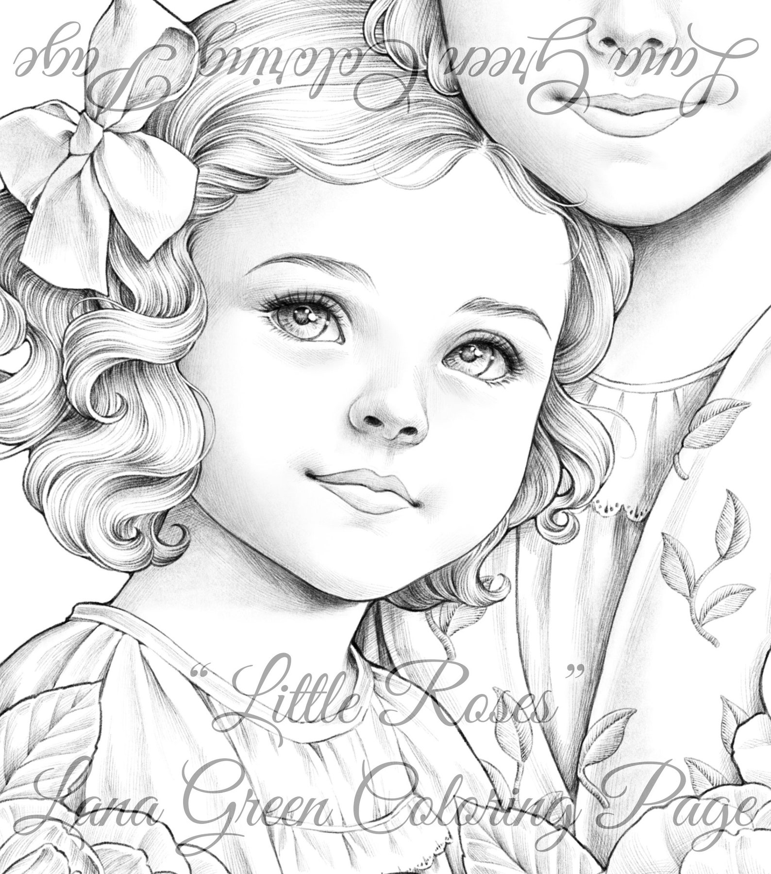 Little Roses Coloring Page for Adults Grayscale Coloring - Etsy