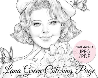 Freesia • Coloring Page for Adults • Grayscale Coloring Page  • Instant Download • Lana Green Art • JPEG, PDF