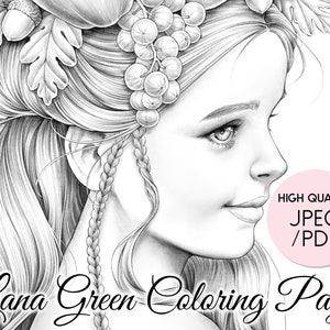 Harvest Season • Coloring Page for Adults • Grayscale Coloring Page  • Instant Download • Lana Green Art • JPEG, PDF