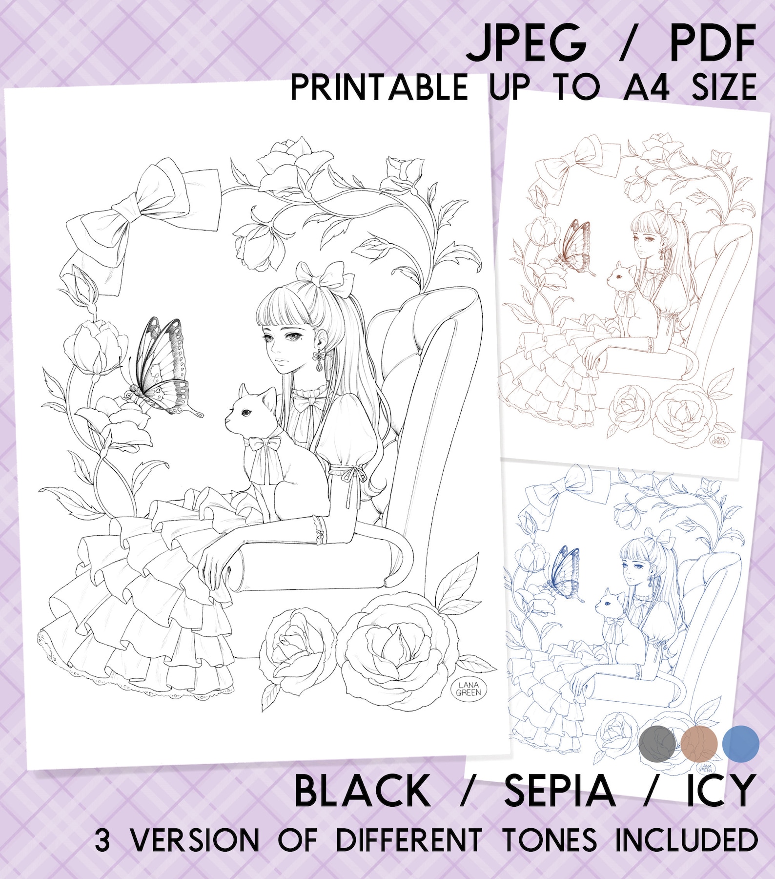 Nabi Line Drawing Coloring Page Coloring Page for Adult Etsy UK