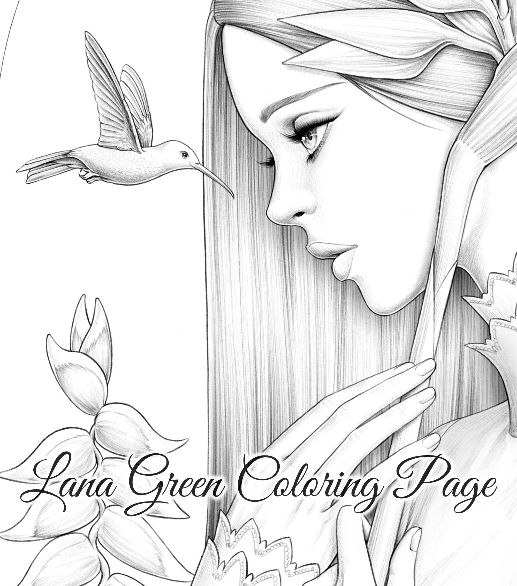 Song From Paradise Coloring Page for Adults Grayscale - Etsy
