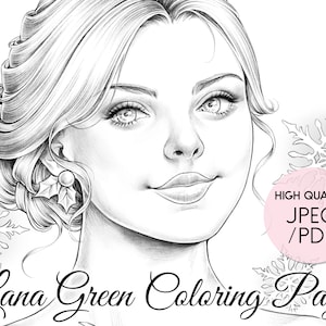 Christmas Party • Coloring Page for Adults • Grayscale Coloring Page  • Instant Download • Lana Green Art • JPEG, PDF