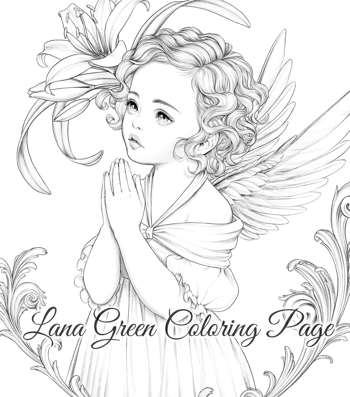 Baby Angel Coloring Page for Adults - Il 1140xN.2936106039 M00p 