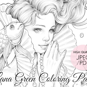 Part of Your World • Coloring Page for Adults • Grayscale Coloring Page  • Instant Download • Lana Green Art • JPEG, PDF