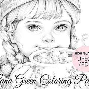 Coco • Coloring Page for Adults • Grayscale Coloring Page  • Instant Download • Lana Green Art • JPEG, PDF