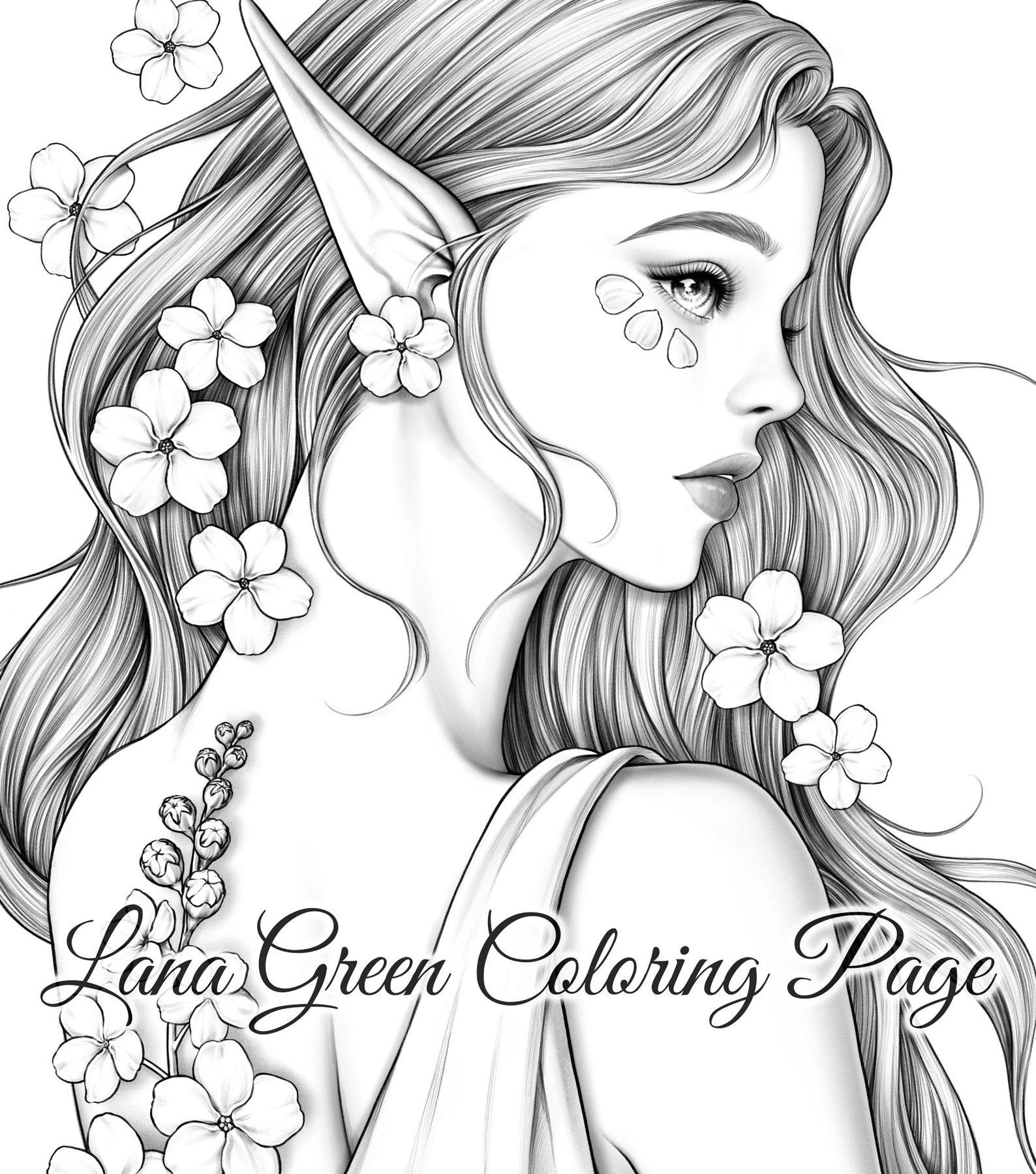 Forget Me Not Coloring Page for Adults Grayscale Coloring - Etsy