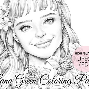 Fresh • Coloring Page for Adults • Grayscale Coloring Page  • Instant Download • Lana Green Art • JPEG, PDF