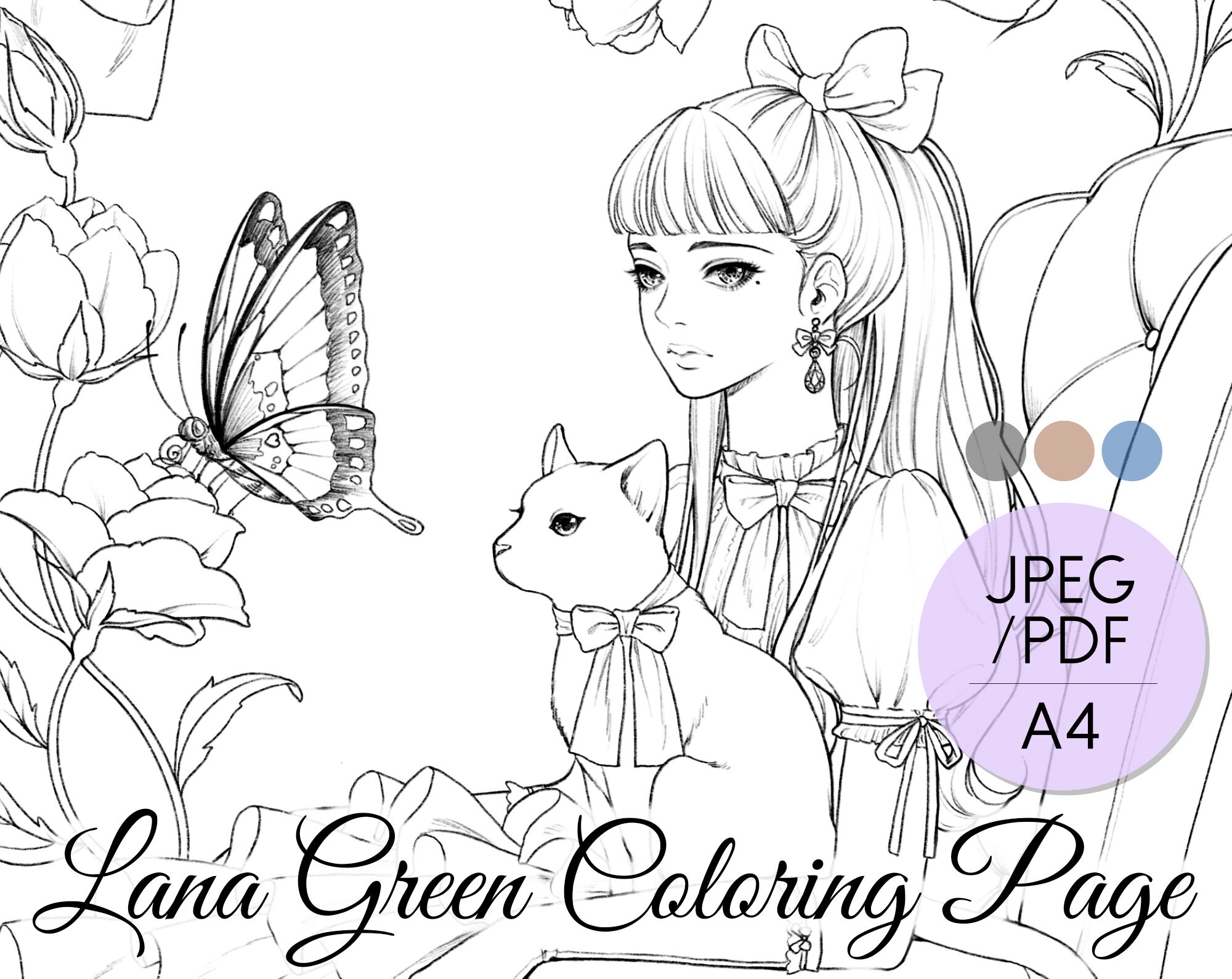 Nabi Line Drawing Coloring Page Coloring Page for Adult Etsy