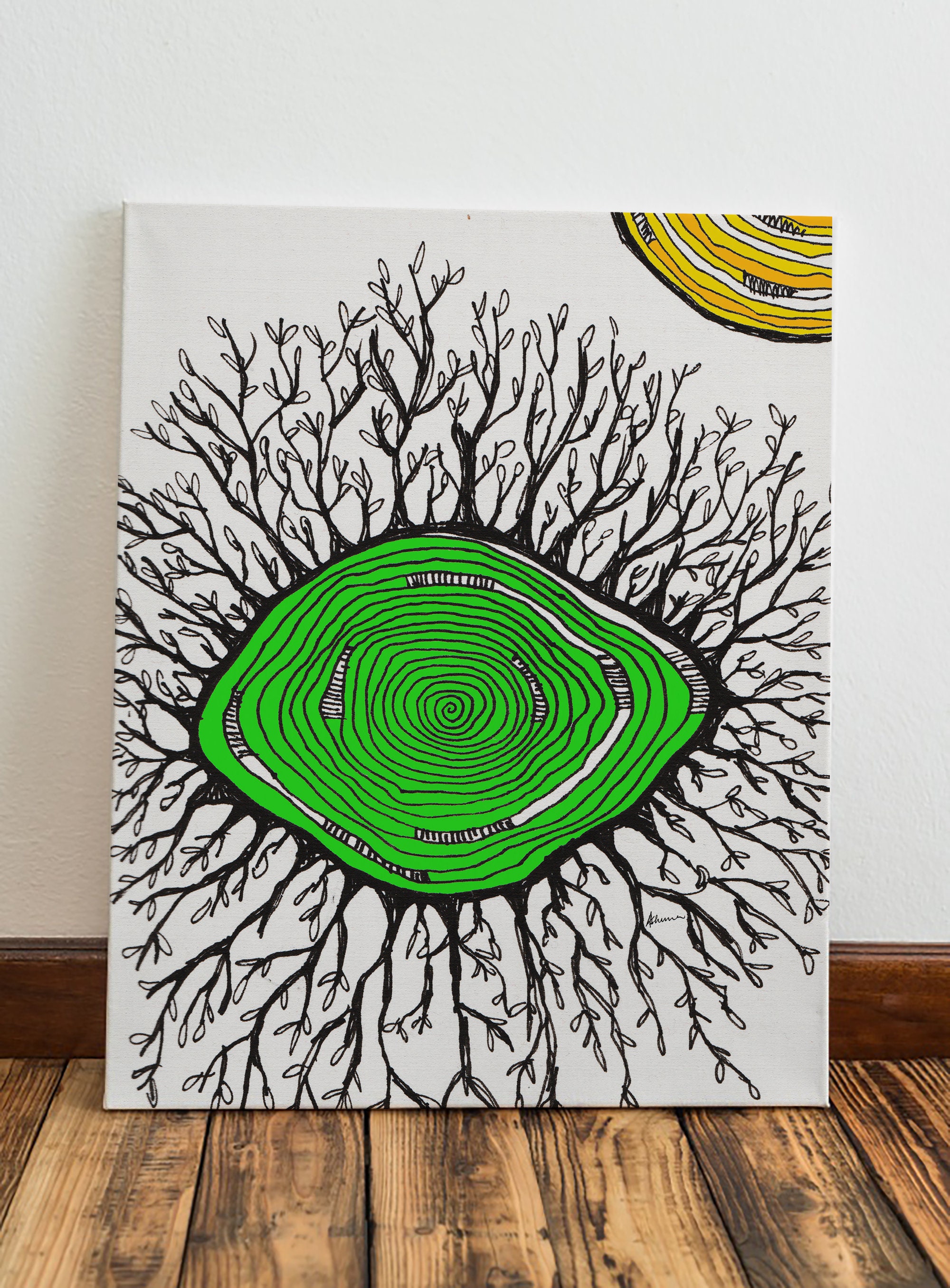 Zentangle art canvas Large canvas art Modern wall art Etsy