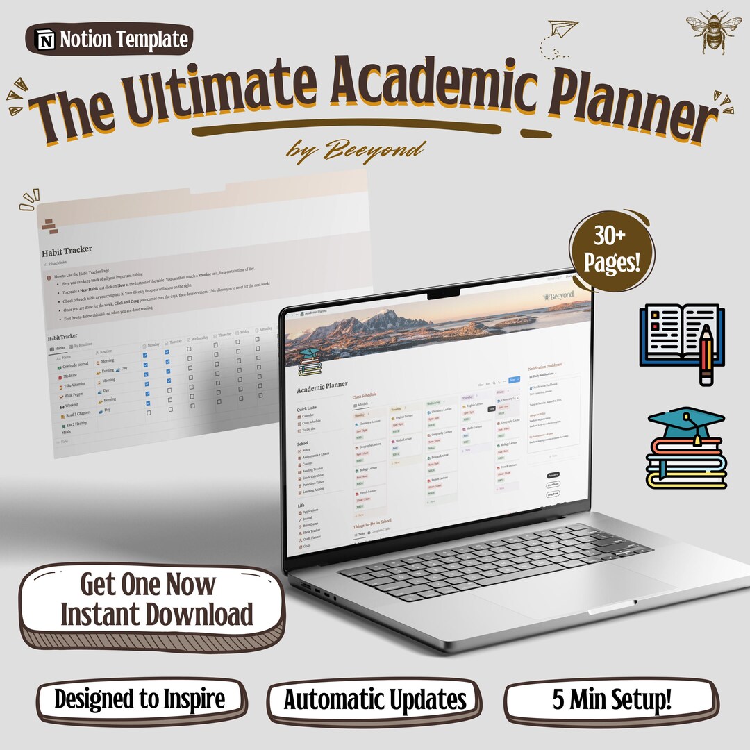 Notion Template Student Planner All in One Notion Life Planner Notion ...