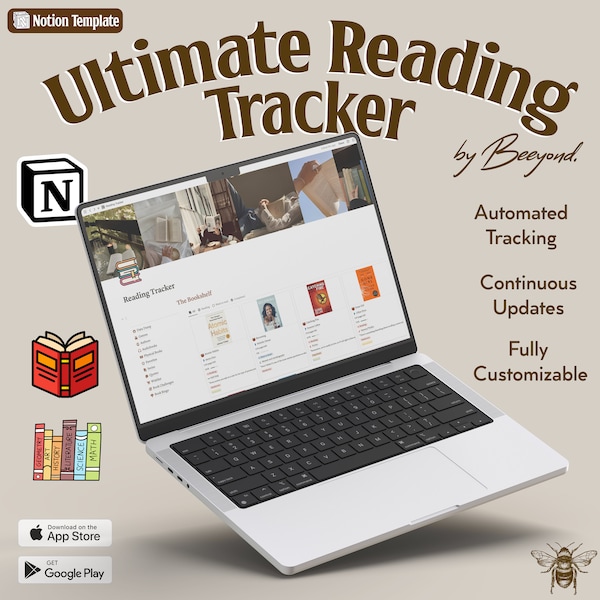 Reading Tracker Notion Template, Buch Tracker, Notion Buch Organisator, Bücher Digitaler Leseplaner, Reading Journal 2023, Book Log