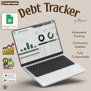 Seguimiento de pago de deudas Hoja de cálculo financiera Calculadora de seguimiento de presupuesto Hojas de cálculo de Google Planificador libre de deudas Seguimiento de préstamos Pago de tarjeta de crédito