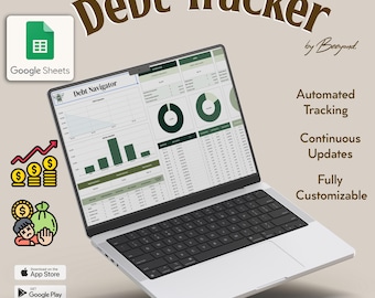 Debt Payoff Tracker Finance Spreadsheet Budget Tracker Calculator Google Sheets Debt Free Planner Loan Tracker Credit Card Payoff