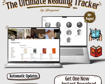 Reading Tracker Notion Template, Book Tracker, Notion Book Organizer, Books Digital Reading Planner, Reading Journal 2025, Book Log