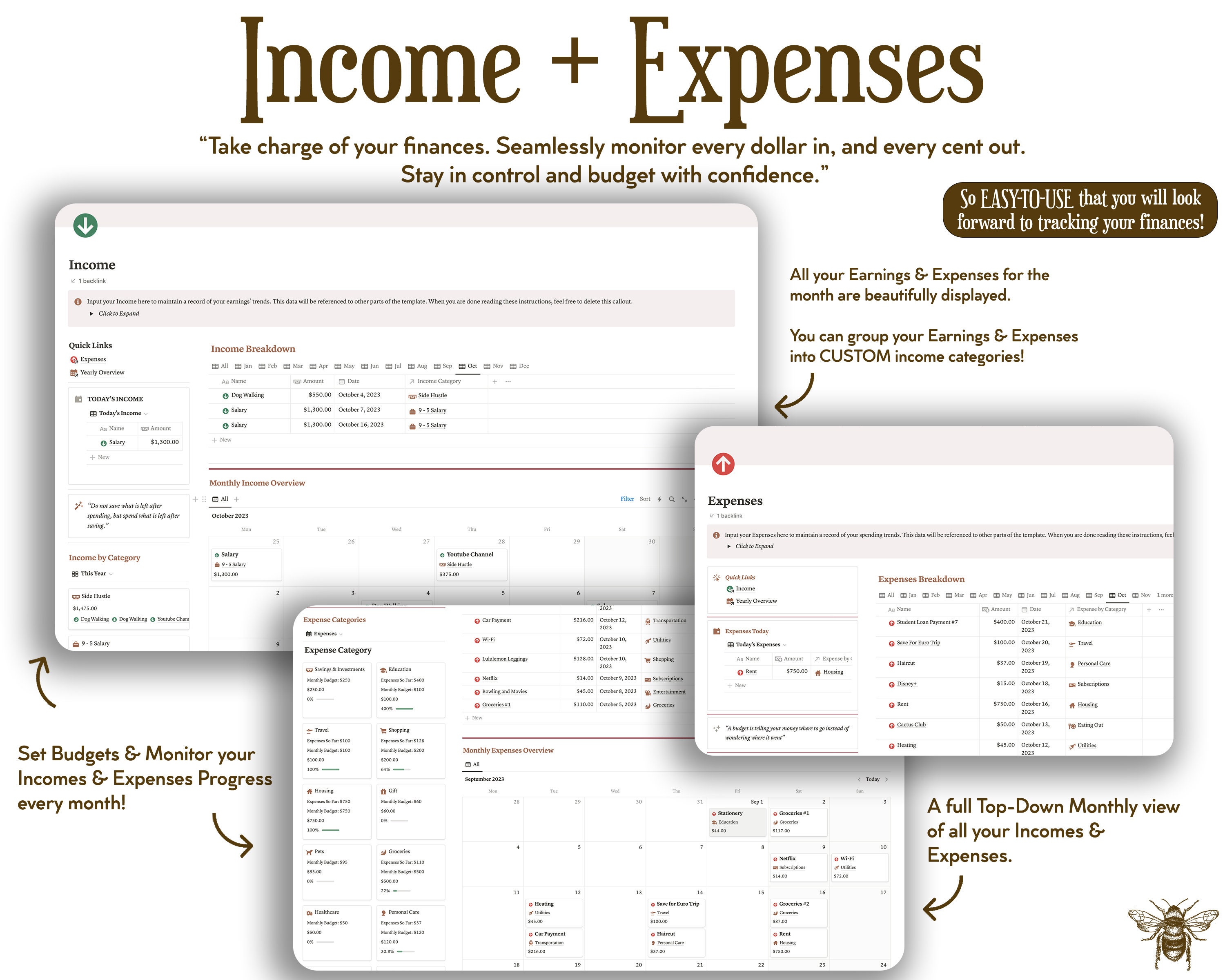Notion Template Personal Finance Tracker Budget Tracker Income Expense ...