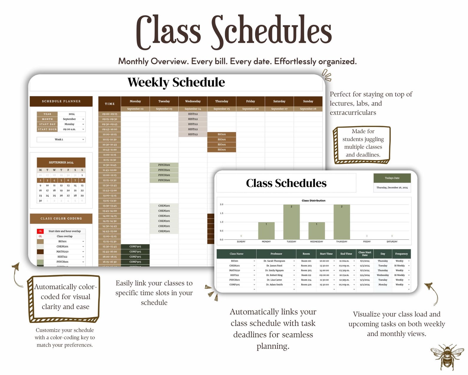 University Planner Spreadsheet Student Template Google Sheets Student ...