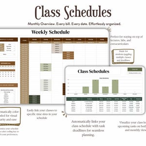 Puede incluir: Una plantilla de horario de clases imprimible con vista semanal y mensual. La plantilla est&aacute; dise&ntilde;ada para ayudar a los estudiantes a mantenerse organizados con sus clases, plazos y actividades extracurriculares. La plantilla presenta un sistema de codificaci&oacute;n de colores para una claridad visual y facilidad de uso.
