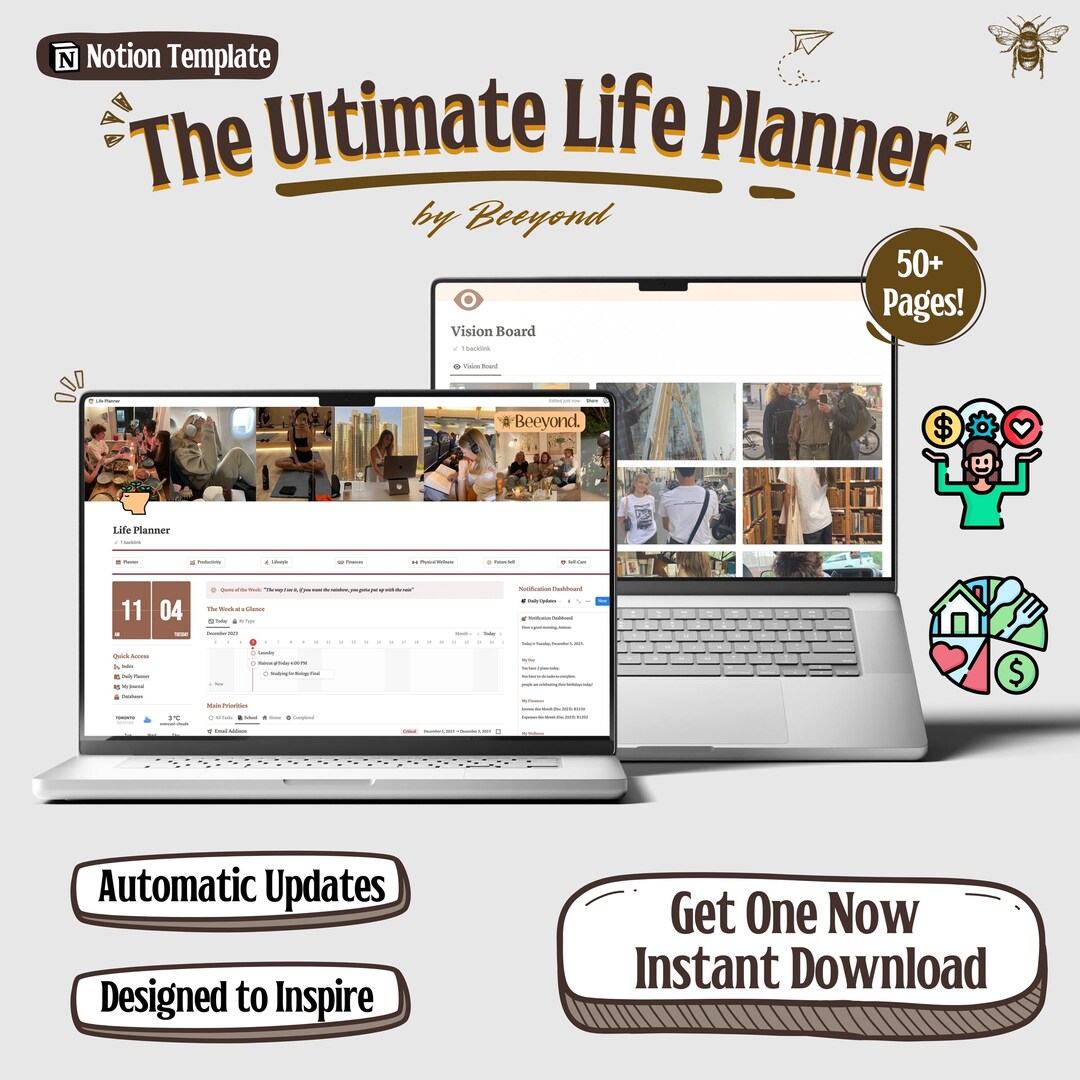 Notion Template Life Planner All in One Notion Template Notion ...