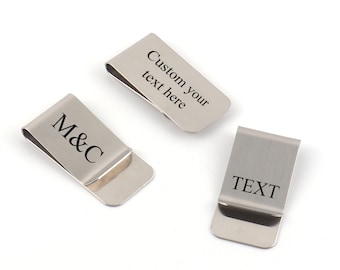 Personalized Money Clip,Custom Engraved Stainless Steel Money Clip Father's Day Gift For Dad/Groomsmen/Husband/Wedding/Anniversary Gift