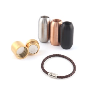 Custom Magnetic Clasps For Leather Bracelet,6mm Hole Personalized Stainless Steel Magnetic End Clasp DIY Necklace Bracelet Jewelry Making