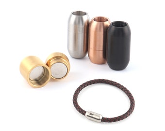 Benutzerdefinierte Magnetverschlüsse für Lederarmband, 6mm Loch Personalisierte Edelstahl Magnetverschluss DIY Halskette Armband Schmuck machen