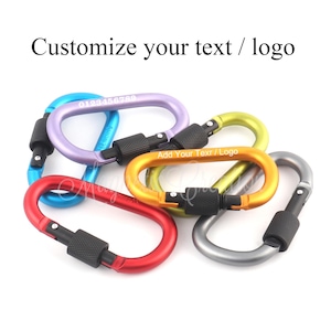 Personalized Carabiner Key Chain,Custom CARABINER Clip Keychain Holde,Aluminium Multi-colored Carabiner Hook For Birthday Party Wedding Gift
