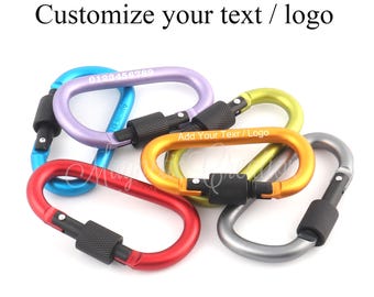 Personalized Carabiner Key Chain,Custom CARABINER Clip Keychain Holde,Aluminium Multi-colored Carabiner Hook For Birthday Party Wedding Gift