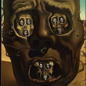 The Face of War, Salvador Dali Fine Art Print A3 A4 A5 | Halloween decor Classical Art home | 260gsm Premium Paper Posters