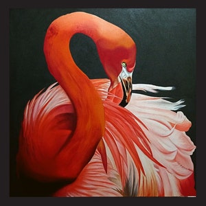 Pink Flamingo Original Acrylic Painting