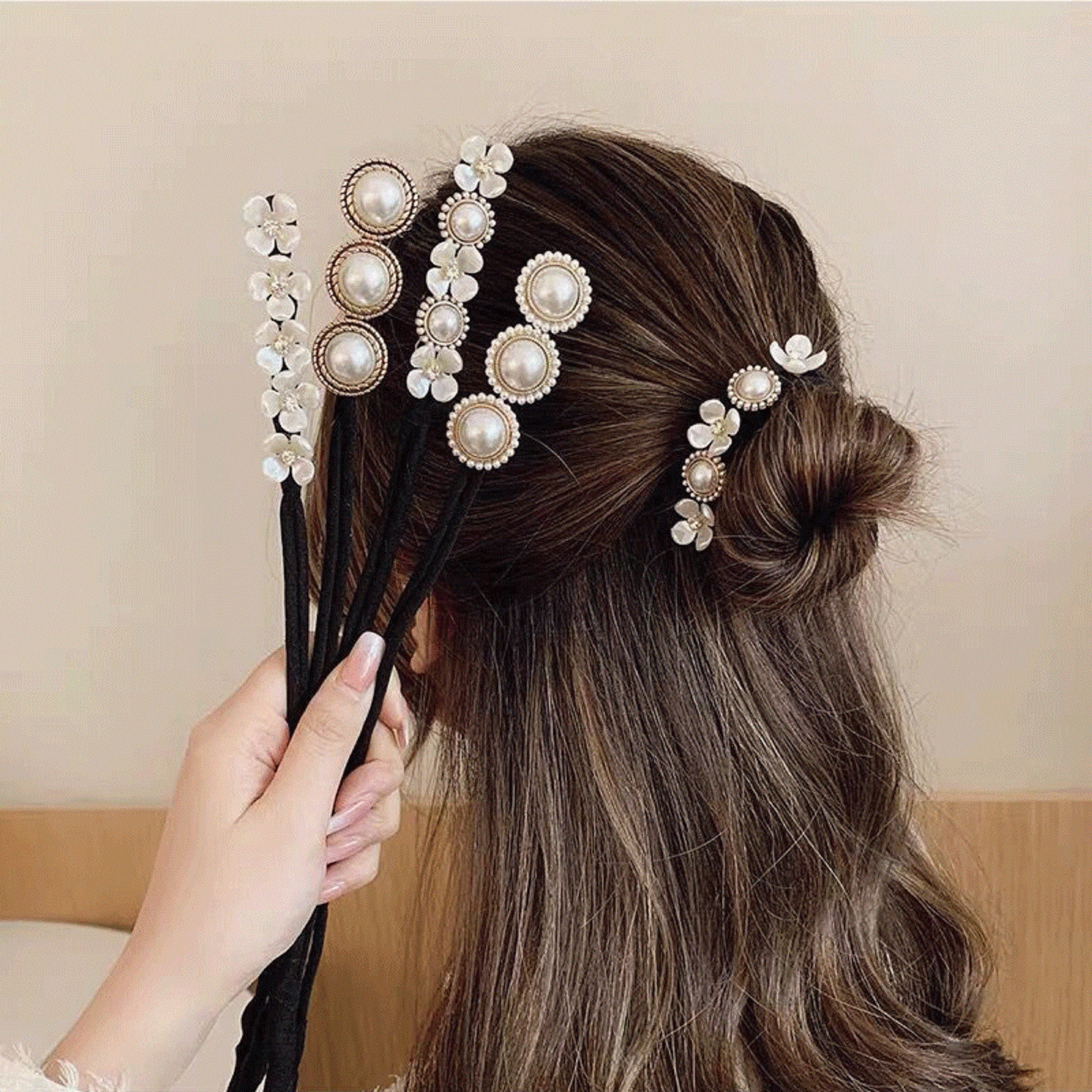 4pcs Pearl Hair Bun MakerFlower BowEasy Hair Bun HolderHair Etsy