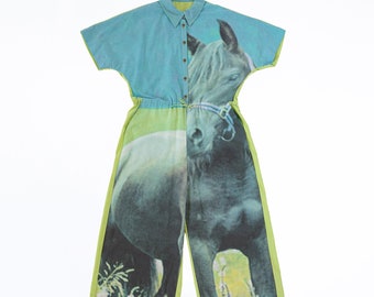 Jumpsuit Horses. Recycled. Upcycling. Unique. Original. Custom made. Colourful.