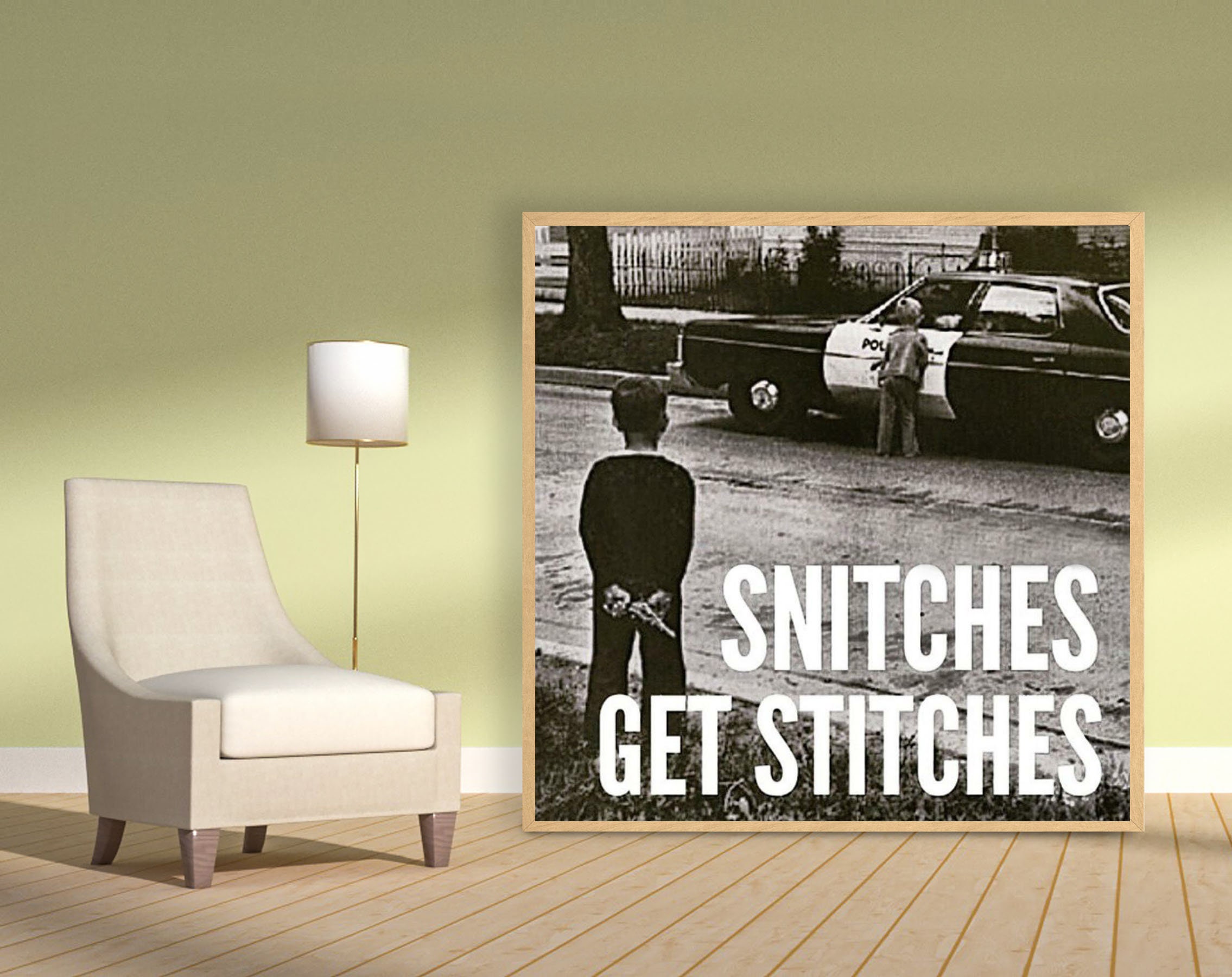 Snitches get Stitches Stretched Canvas Cover Poster Silk Art Etsy