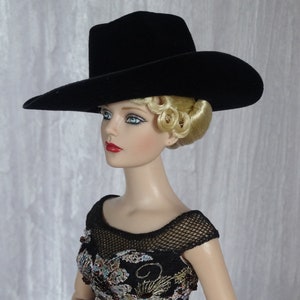 Doll Style COWBOY Black HAT for 16&quot; Sydney Tonner Ficon Gene BJD Doll