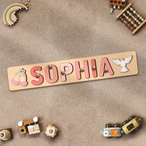 Custom Baby Dedication Name Puzzle Religious Baptism Christian Gift Personalized Wooden Puzzle Keepsake Gift Girl Boy Toddler Nursery Decor