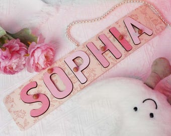 Personalized Name Puzzle With Peg Easter Christian Gift for Kid Baby Girl Wooden Toy Baby 1st Birthday Christmas Gift Montessori Toddler Toy