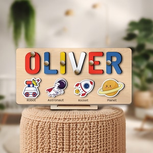 Benutzerdefinierte Raumname Puzzle Brett Personalisierte Baby Boy Geschenk Galaxy Planet Spielzeug 1.2.3