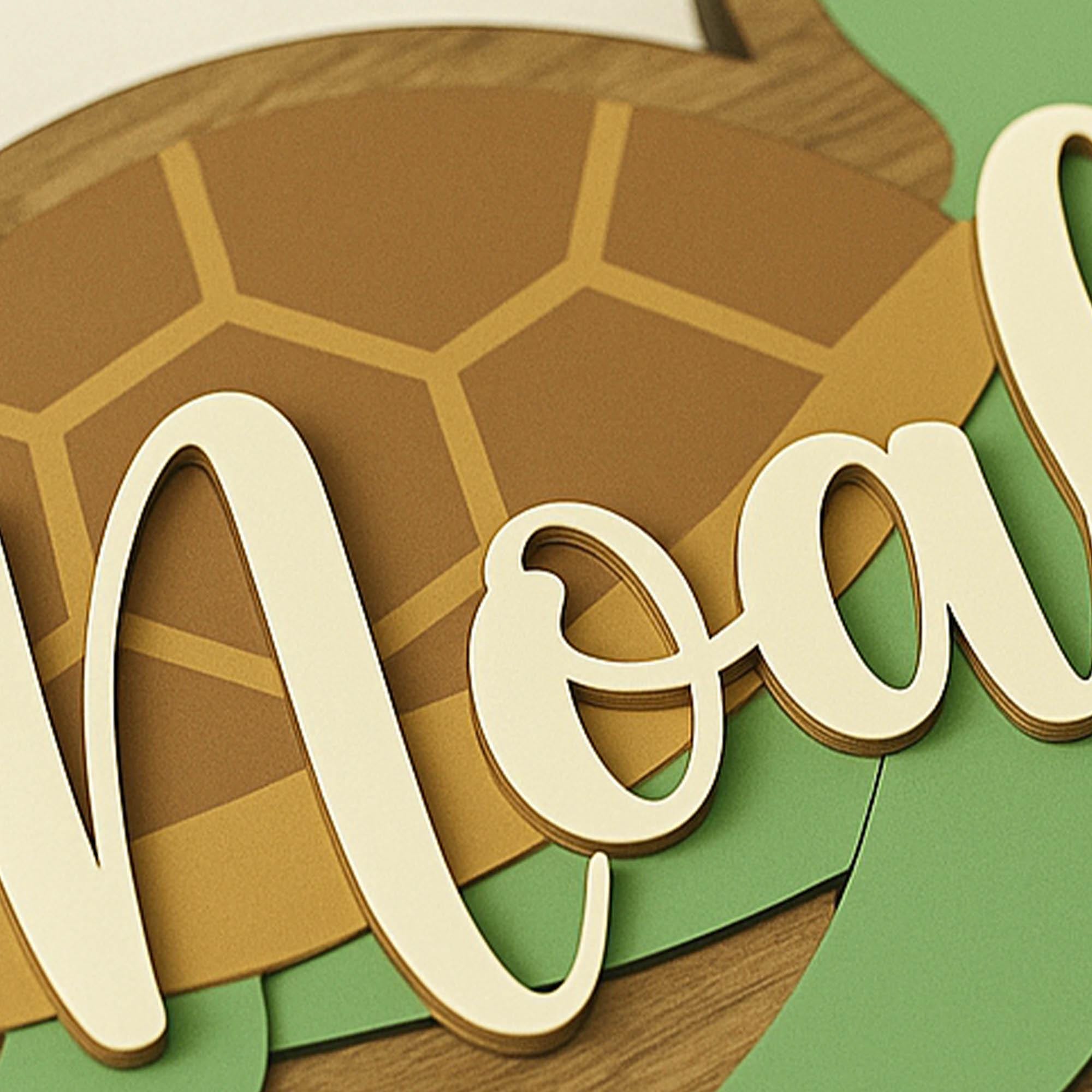 Custom Turtle Wooden Sign, Personalized Name Sign for Baby Boy Girl ...