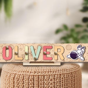 Outer Space Name Puzzle Montessori Toy Space Solar System Spaceship Homeschool Preschool Kindergarten Activity Niece Nephew Birthday Gift