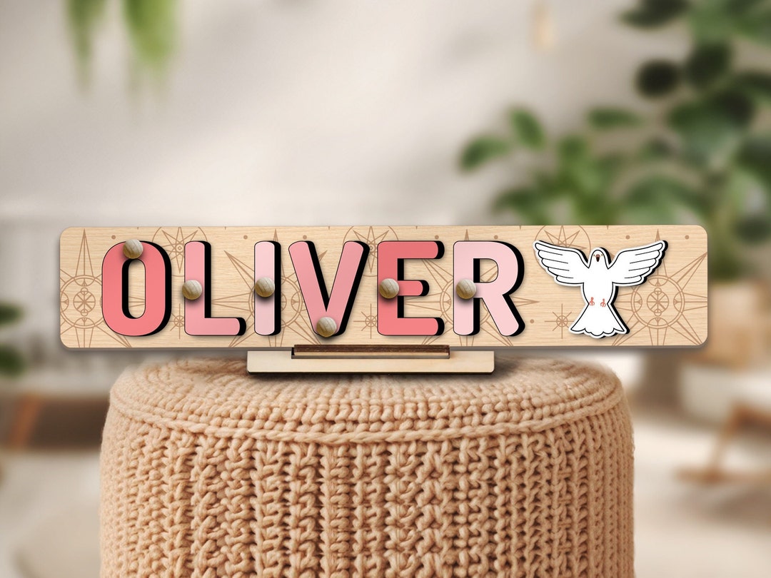 Custom Baptism Pattern Name Puzzle Religious Baby Dedication Christian ...