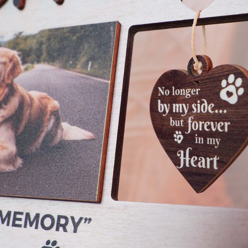 Memorial Dog Collar Sign, Dog Memorial Wood Frame With Collar Holder ...