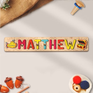 Personalizado bajo el mar estampado nombre rompecabezas océano animal madera Montessori juguete bebé regalo 1er 2o cumpleaños de Pascua presente decoración de vivero marino