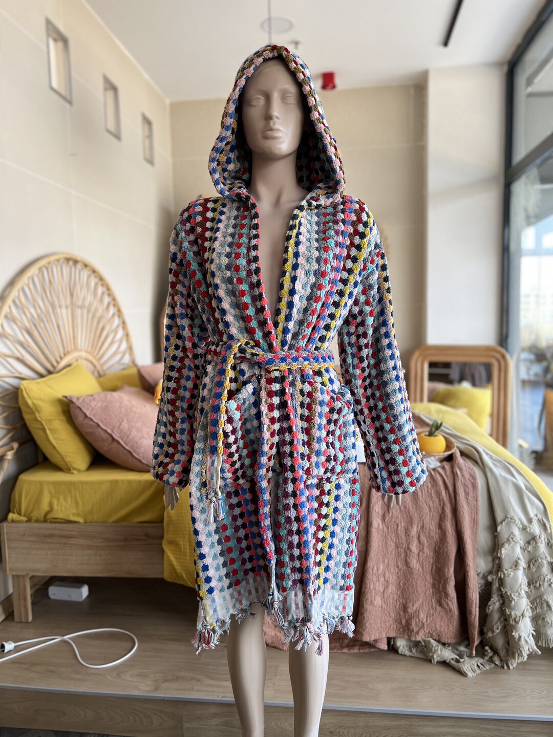 Colorful Peshtemal Bathrobe Rainbow 100 Cotton Gift for Etsy Sweden