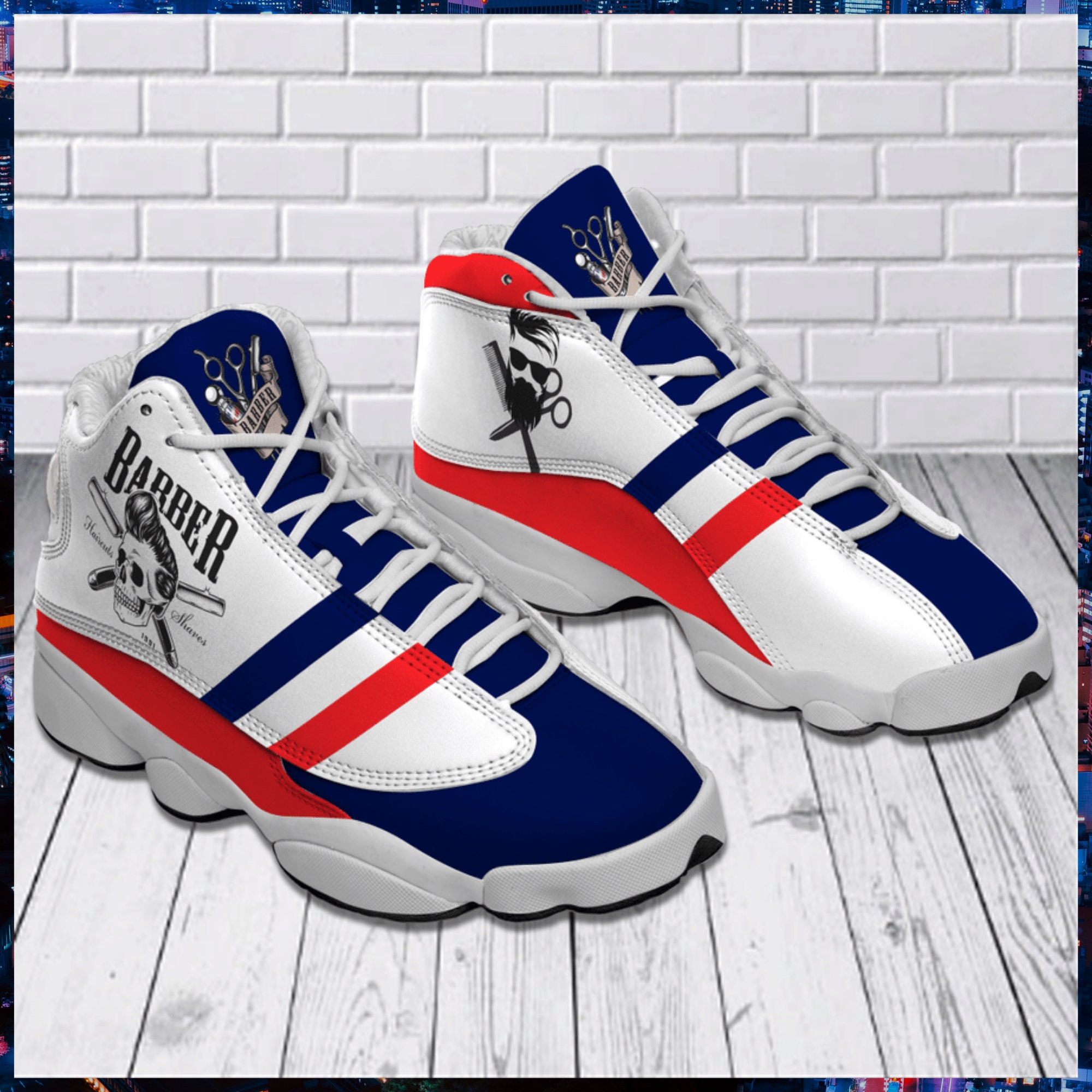 Barber Men Hair Air JD13 Sneakers Shoes Custom Your Name Etsy