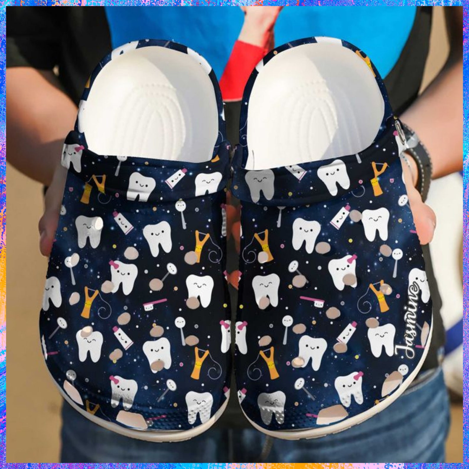 Dentist Personalized Happy Teeth Crocs Clog Comfortable For Etsy