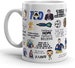 Tea Cups Ted 11oz 15oz Lasso White Ceramic Collage Collage Classic Mug For Coffee, Tea, Chocolate Or Latte 