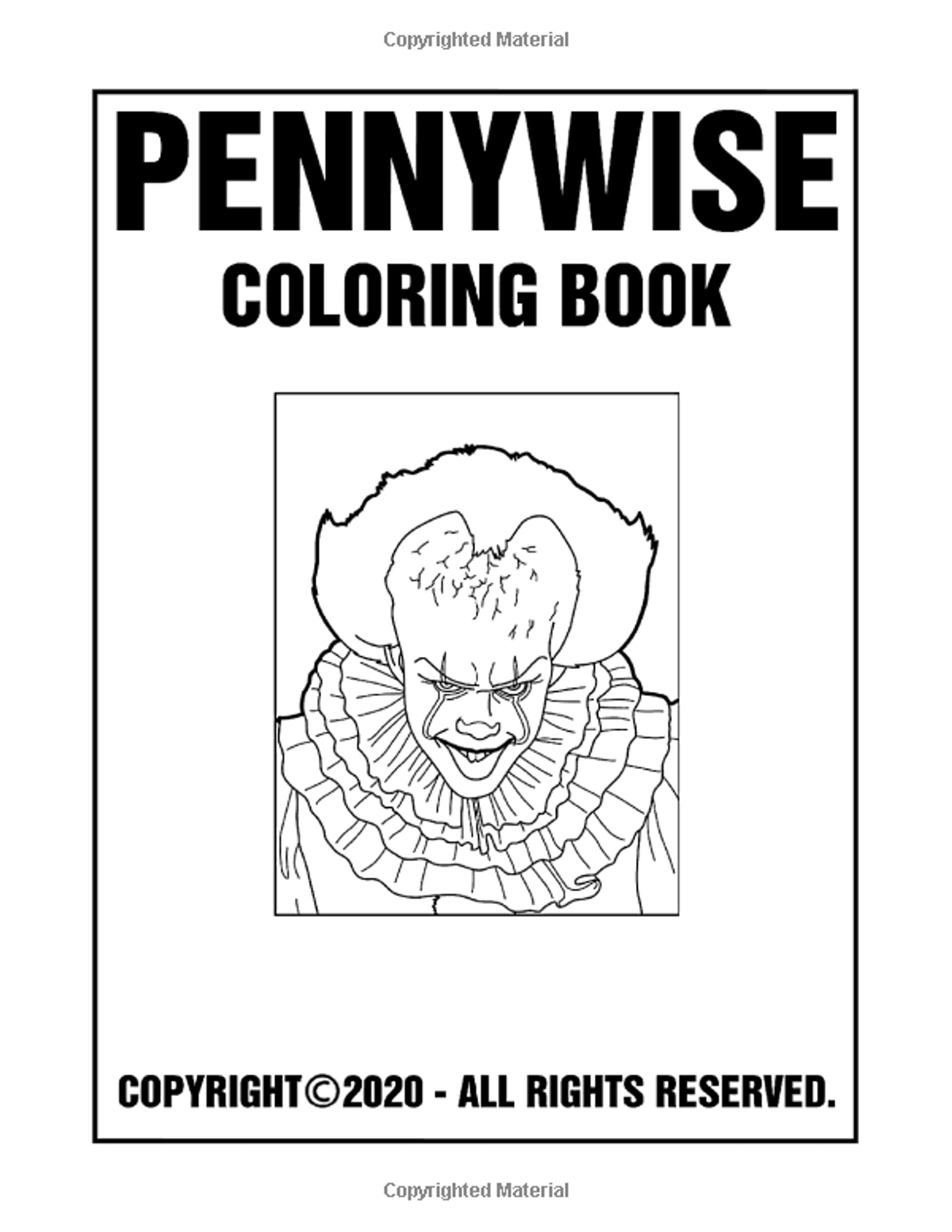Pennywise Coloring Book Adult Stephen King Books with Fun Etsy