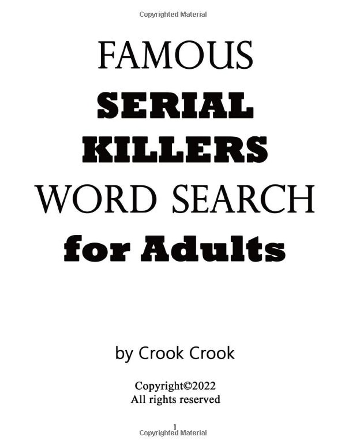Famous Serial Killers Word Search for Adults A Collection of Etsy