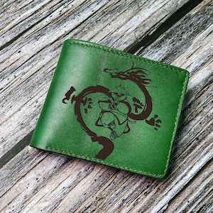 Drakenkrijger kungfu cadeau-ideeën, panda cadeaukunst, leren portemonnee pandapersonages, gravure cadeau-ideeën voor hem, portemonnee voor vader, echtgenoot