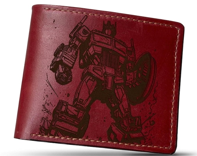 Optimus Prime robot handcrafted wallet, Transformers cool xmas gift for boyfriend, husband